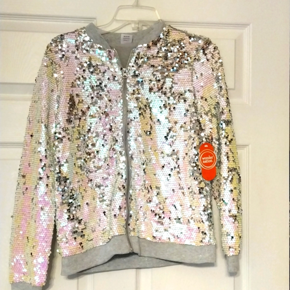 Sequin girls light jacket
